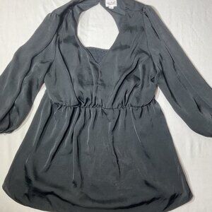 Isabel By Ingrid & Isabel Black Long-Sleeve Maternity top With Smocked Back Larg